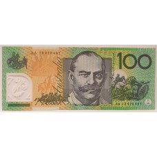 AUSTRALIA 2013 . ONE HUNDRED 100 DOLLARS BANKNOTE . STEVENS/PARKINSON . ERROR . INK SMUDGES